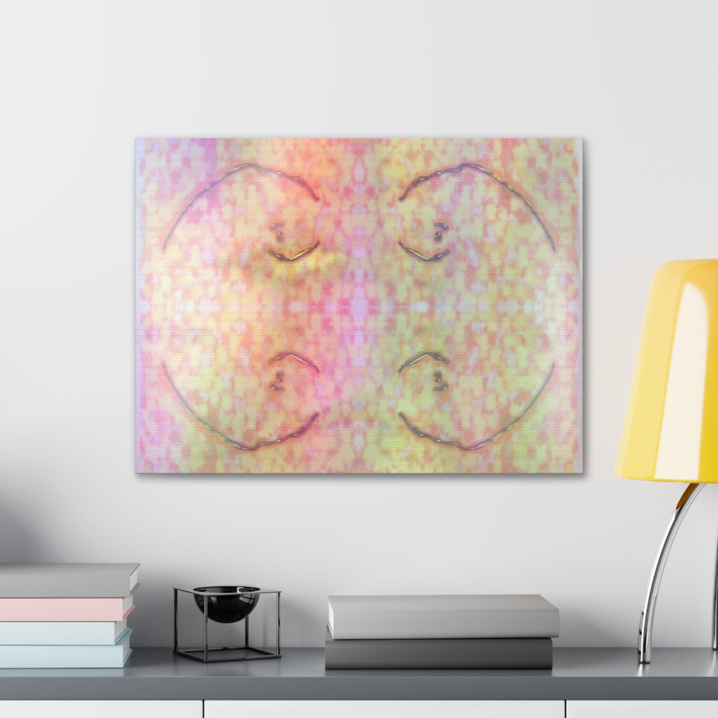  Just Being You, Your Way!-Canvas Wall Art | Four fish in a rainbow-colored sea captures the beauty and mystery of the deep-Canvas Print - 4F P0P1P2P3