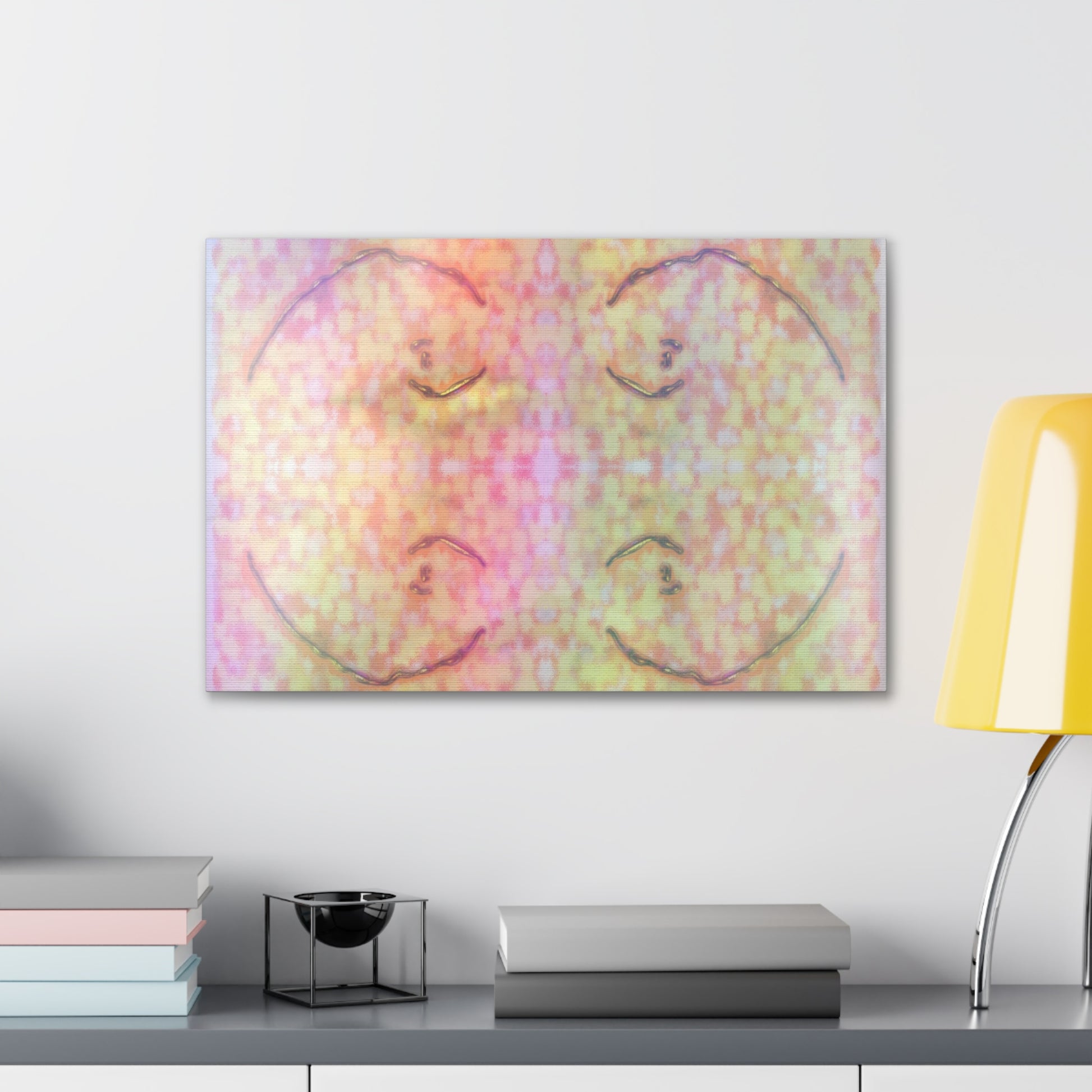  Just Being You, Your Way!-Canvas Wall Art | Four fish in a rainbow-colored sea captures the beauty and mystery of the deep-Canvas Print - 4F P0P1P2P3