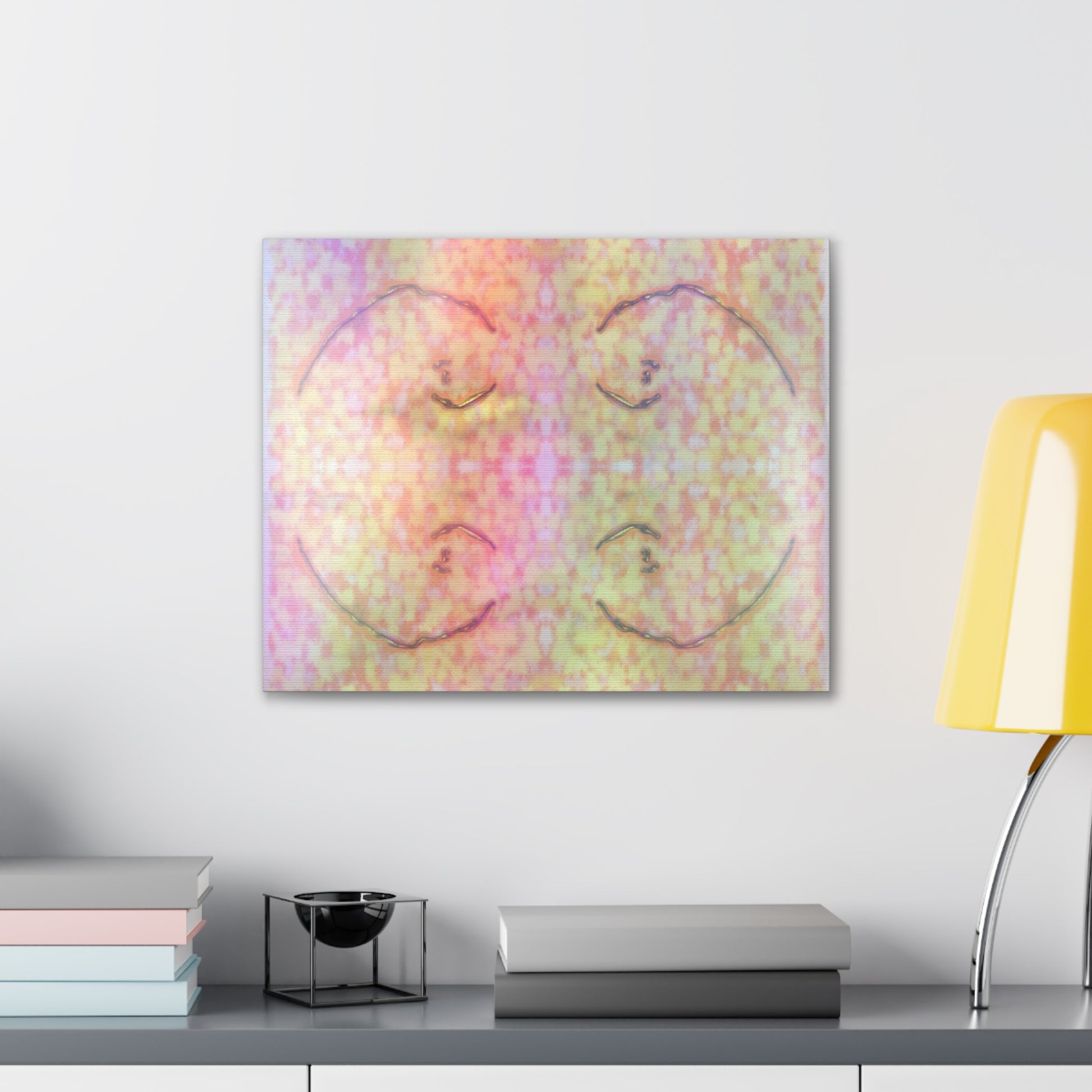  Just Being You, Your Way!-Canvas Wall Art | Four fish in a rainbow-colored sea captures the beauty and mystery of the deep-Canvas Print - 4F P0P1P2P3