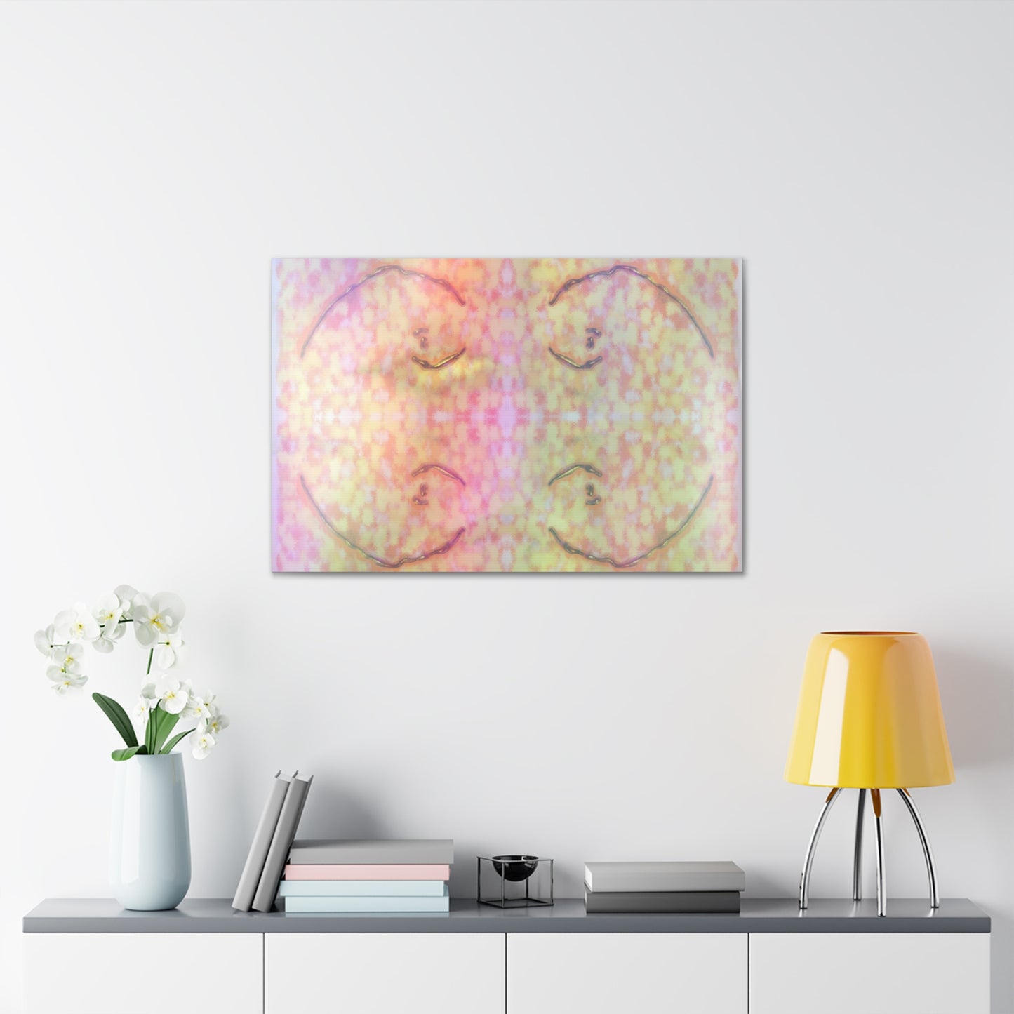  Just Being You, Your Way!-Canvas Wall Art | Four fish in a rainbow-colored sea captures the beauty and mystery of the deep-Canvas Print - 4F P0P1P2P3