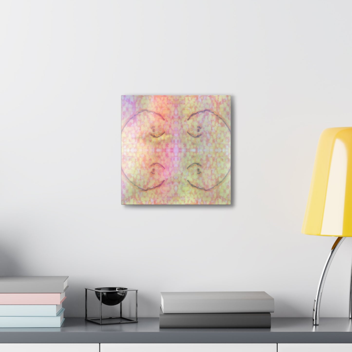  Just Being You, Your Way!-Canvas Wall Art | Four fish in a rainbow-colored sea captures the beauty and mystery of the deep-Canvas Print - 4F P0P1P2P3