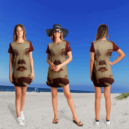  Just Being You, Your Way!-Casualwear for Divas | The T-Shirtdress you need in your closet: comfy, cute, and in loads of colors-T-Shirt Dress - AOP - MIX P0P1P2P3