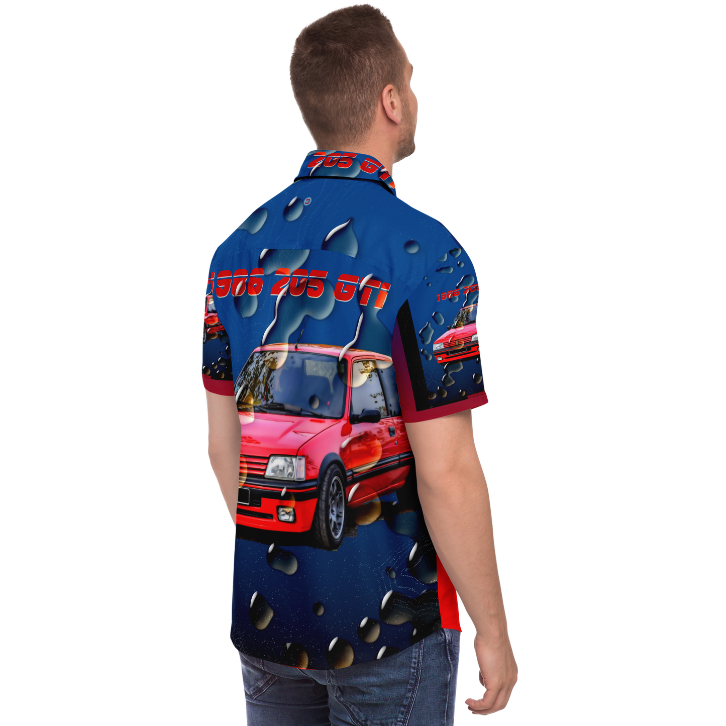  Just Being You, Your Way!-Casualwear for Dudes | 205 GTi short sleeved garage shirt-Short Sleeve Garage Shirt - AOP - 205 GTi P0P1P2P3