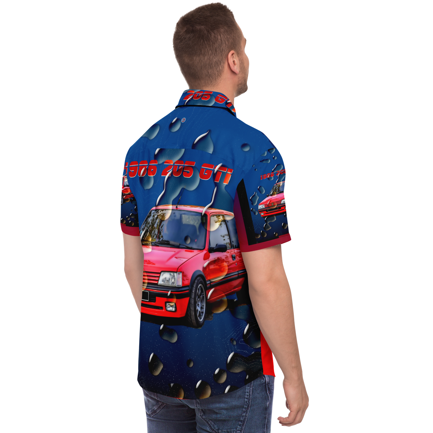  Just Being You, Your Way!-Casualwear for Dudes | 205 GTi short sleeved garage shirt-Short Sleeve Garage Shirt - AOP - 205 GTi P0P1P2P3