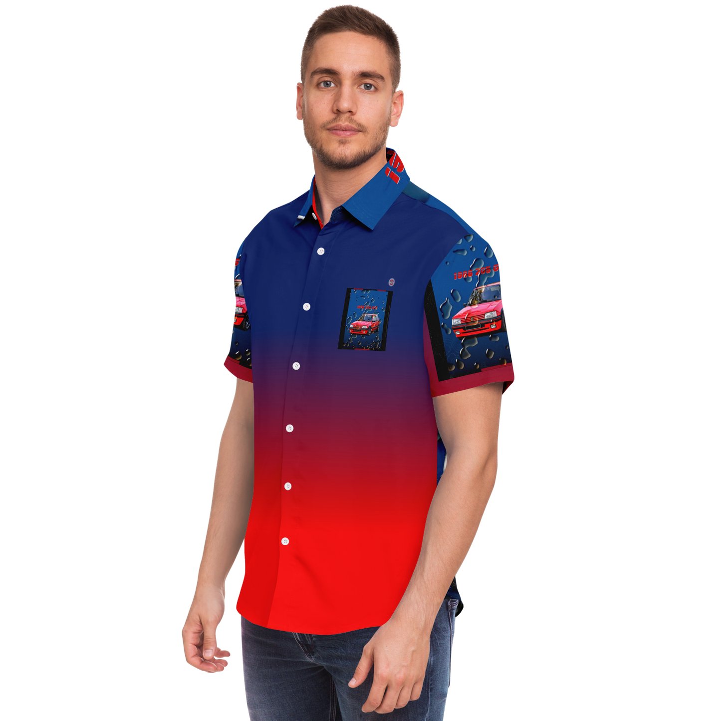  Just Being You, Your Way!-Casualwear for Dudes | 205 GTi short sleeved garage shirt-Short Sleeve Garage Shirt - AOP - 205 GTi P0P1P2P3