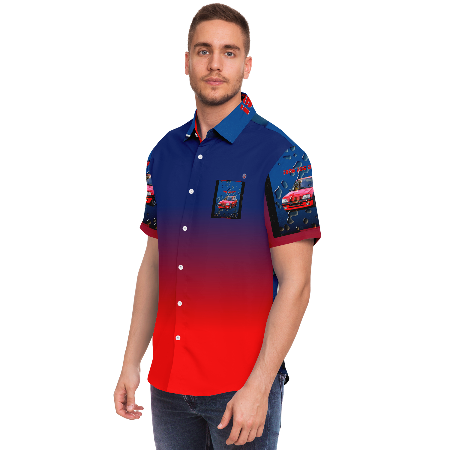  Just Being You, Your Way!-Casualwear for Dudes | 205 GTi short sleeved garage shirt-Short Sleeve Garage Shirt - AOP - 205 GTi P0P1P2P3