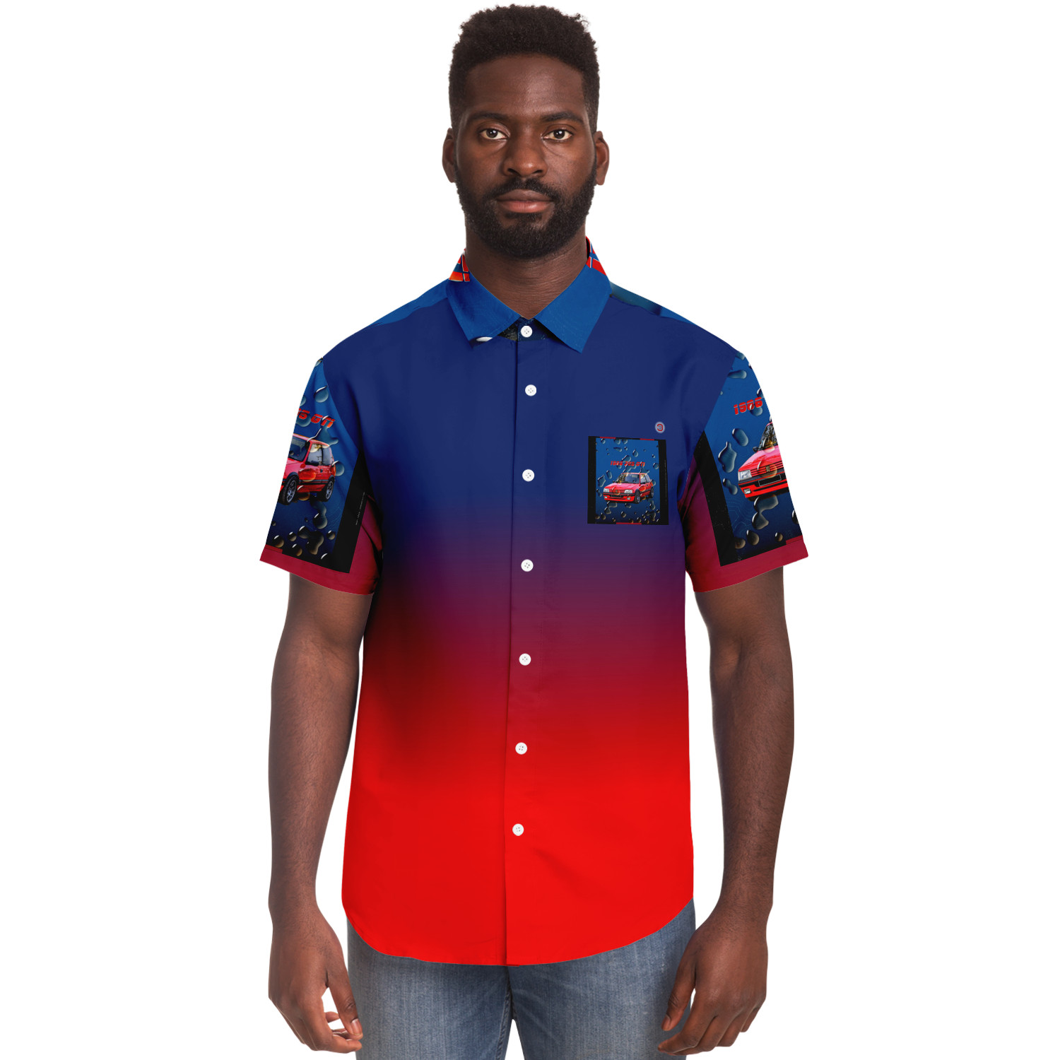  Just Being You, Your Way!-Casualwear for Dudes | 205 GTi short sleeved garage shirt-Short Sleeve Garage Shirt - AOP - 205 GTi P0P1P2P3