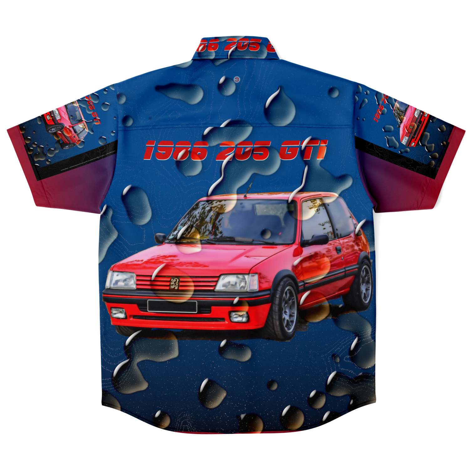  Just Being You, Your Way!-Casualwear for Dudes | 205 GTi short sleeved garage shirt-Short Sleeve Garage Shirt - AOP - 205 GTi P0P1P2P3