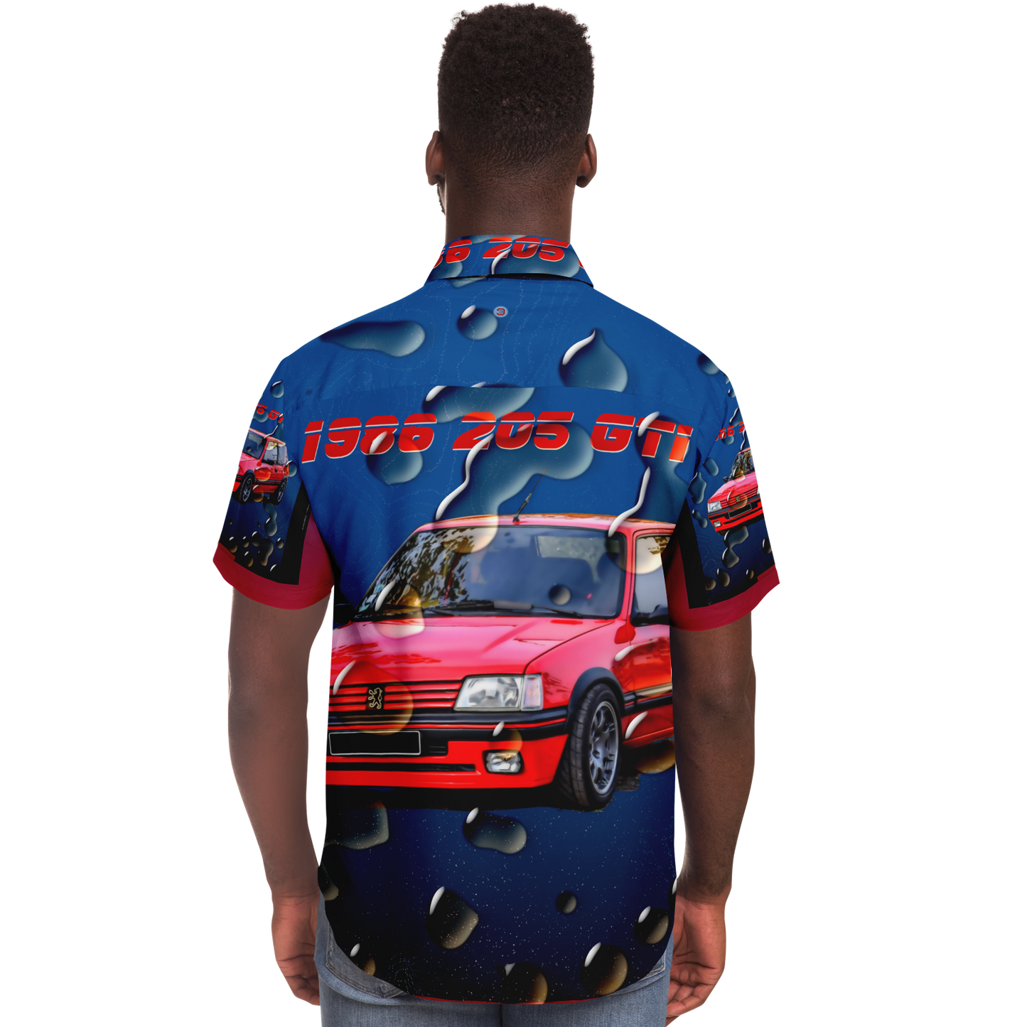 Just Being You, Your Way!-Casualwear for Dudes | 205 GTi short sleeved garage shirt-Short Sleeve Garage Shirt - AOP - 205 GTi P0P1P2P3