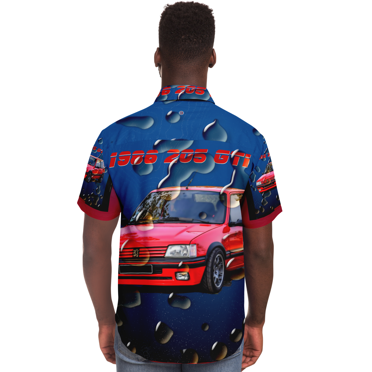  Just Being You, Your Way!-Casualwear for Dudes | 205 GTi short sleeved garage shirt-Short Sleeve Garage Shirt - AOP - 205 GTi P0P1P2P3