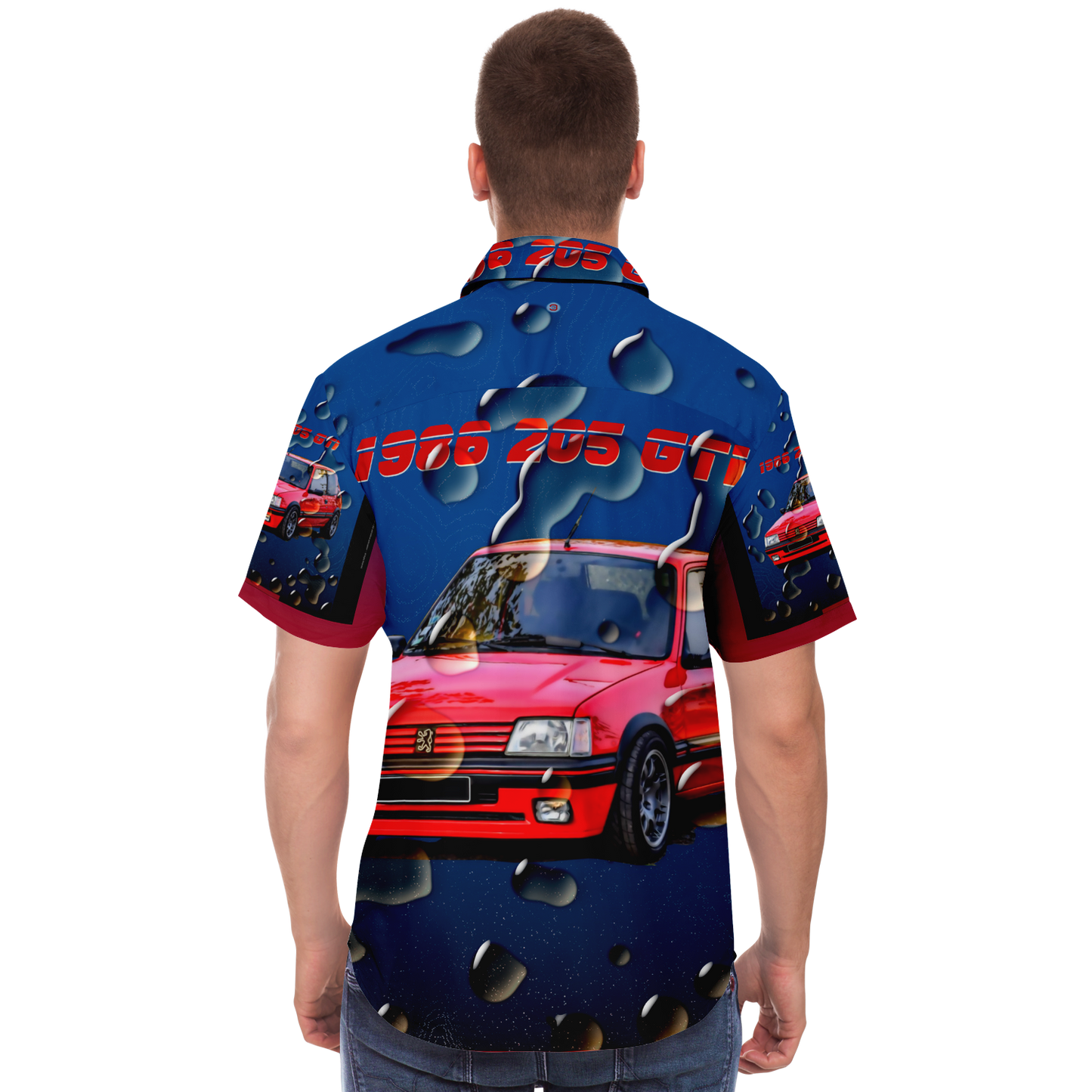  Just Being You, Your Way!-Casualwear for Dudes | 205 GTi short sleeved garage shirt-Short Sleeve Garage Shirt - AOP - 205 GTi P0P1P2P3