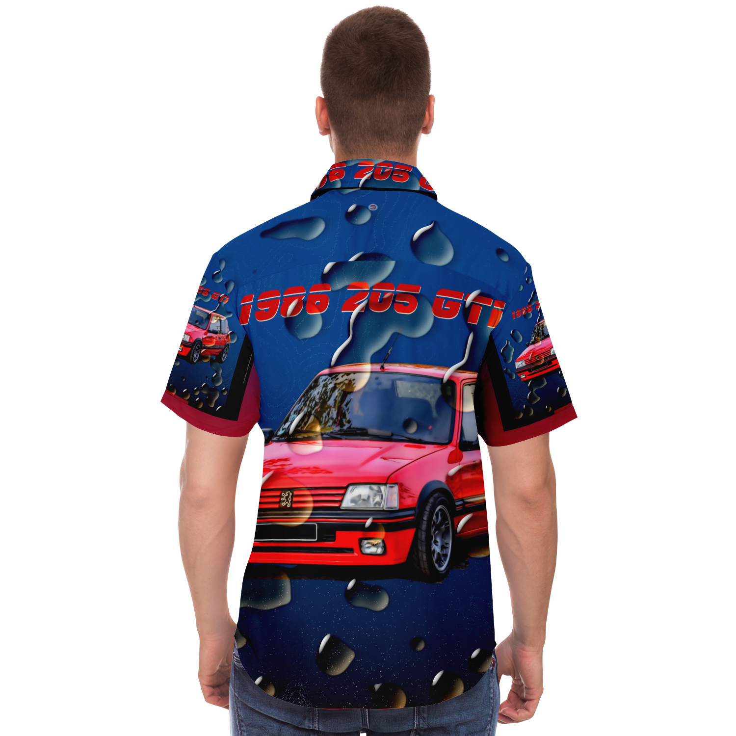  Just Being You, Your Way!-Casualwear for Dudes | 205 GTi short sleeved garage shirt-Short Sleeve Garage Shirt - AOP - 205 GTi P0P1P2P3