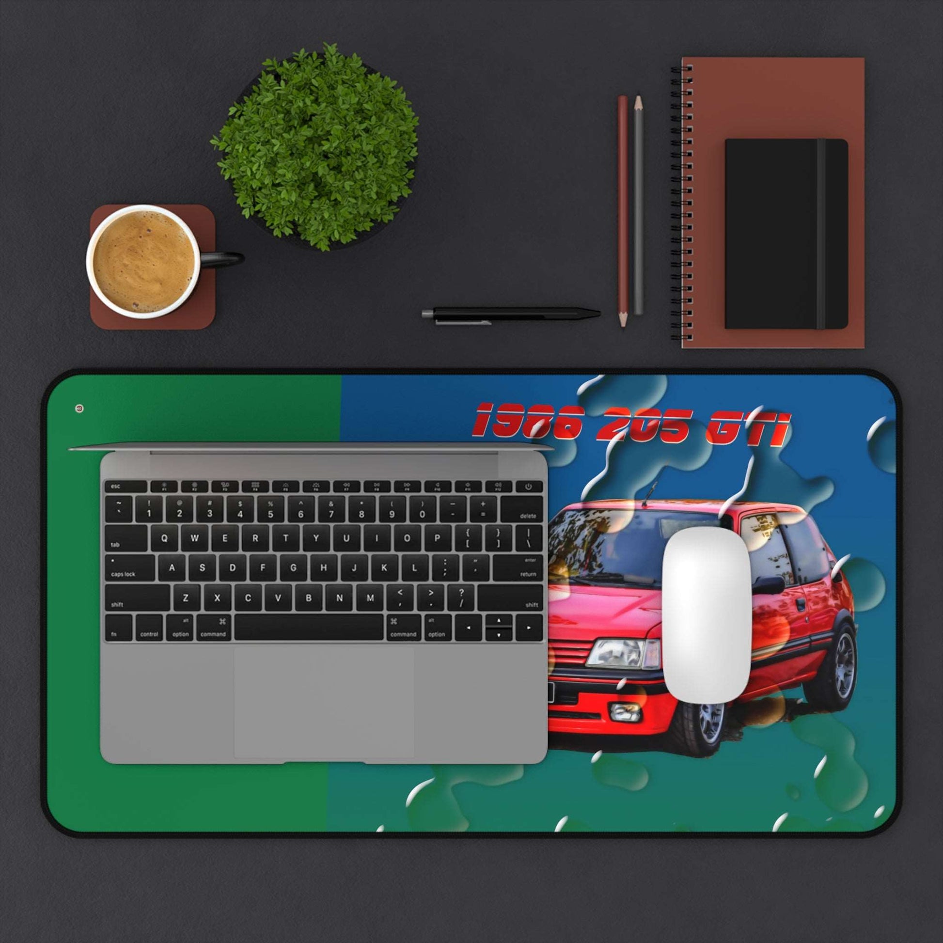  Just Being You, Your Way!-Desk mat | 205 1.9 GTi. Give your auto shop, home office or cave some automotive flair or personalize it with an artist's impression of your own beast for something truly unique.-Desk Mats - 205 GTi P0P1P2P3