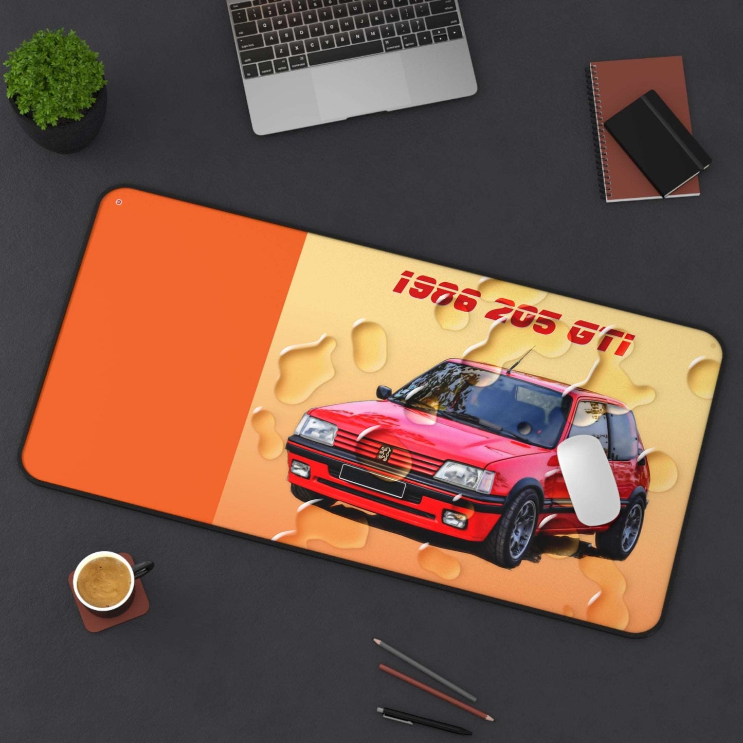  Just Being You, Your Way!-Desk mat | 205 1.9 GTi. Give your auto shop, home office or cave some automotive flair or personalize it with an artist's impression of your own beast for something truly unique.-Desk Mats - 205 GTi P0P1P2P3