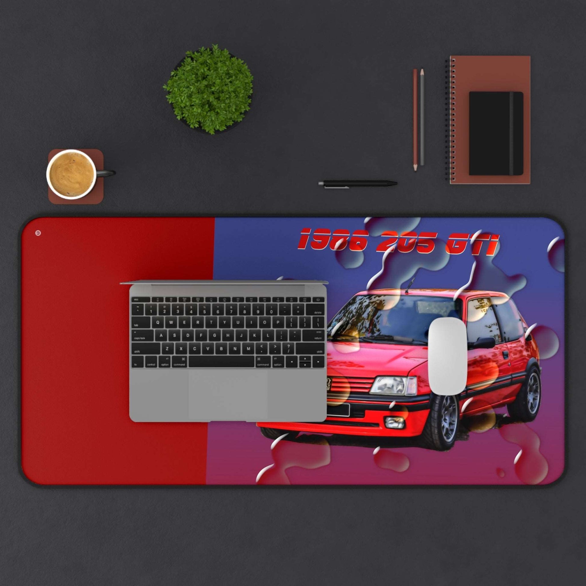  Just Being You, Your Way!-Desk mat | 205 1.9 GTi. Give your auto shop, home office or cave some automotive flair or personalize it with an artist's impression of your own beast for something truly unique.-Desk Mats - 205 GTi P0P1P2P3