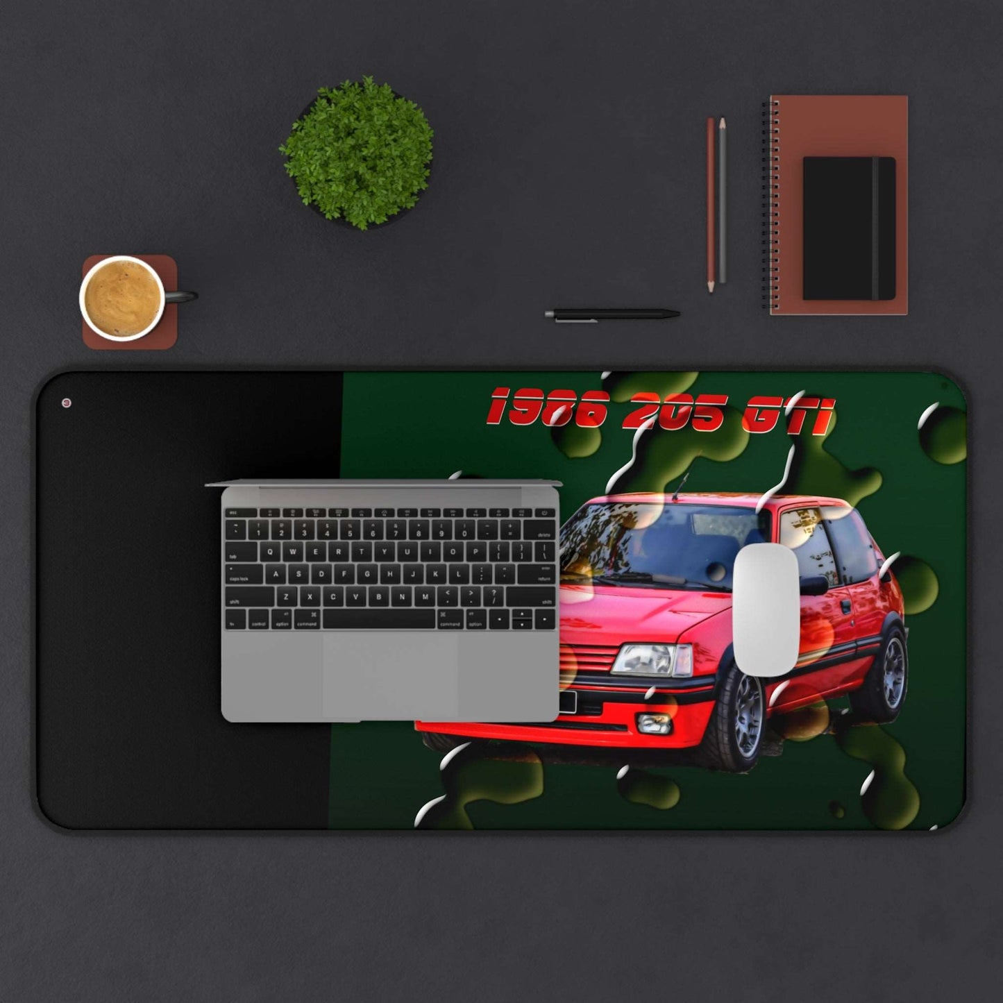  Just Being You, Your Way!-Desk mat | 205 1.9 GTi. Give your auto shop, home office or cave some automotive flair or personalize it with an artist's impression of your own beast for something truly unique.-Desk Mats - 205 GTi P0P1P2P3