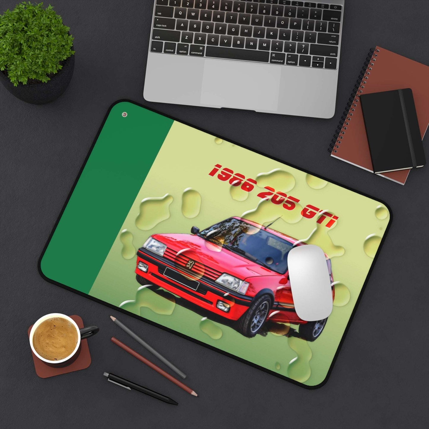  Just Being You, Your Way!-Desk mat | 205 1.9 GTi. Give your auto shop, home office or cave some automotive flair or personalize it with an artist's impression of your own beast for something truly unique.-Desk Mats - 205 GTi P0P1P2P3