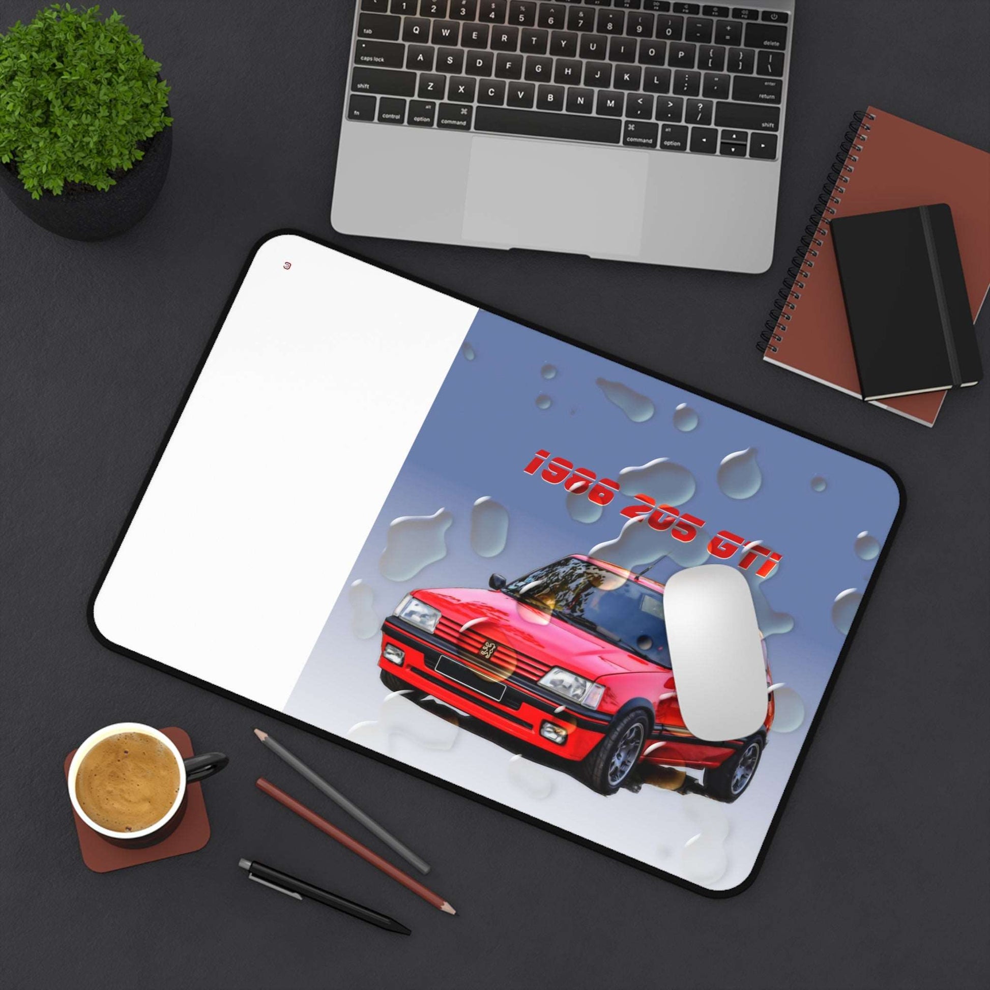  Just Being You, Your Way!-Desk mat | 205 1.9 GTi. Give your auto shop, home office or cave some automotive flair or personalize it with an artist's impression of your own beast for something truly unique.-Desk Mats - 205 GTi P0P1P2P3