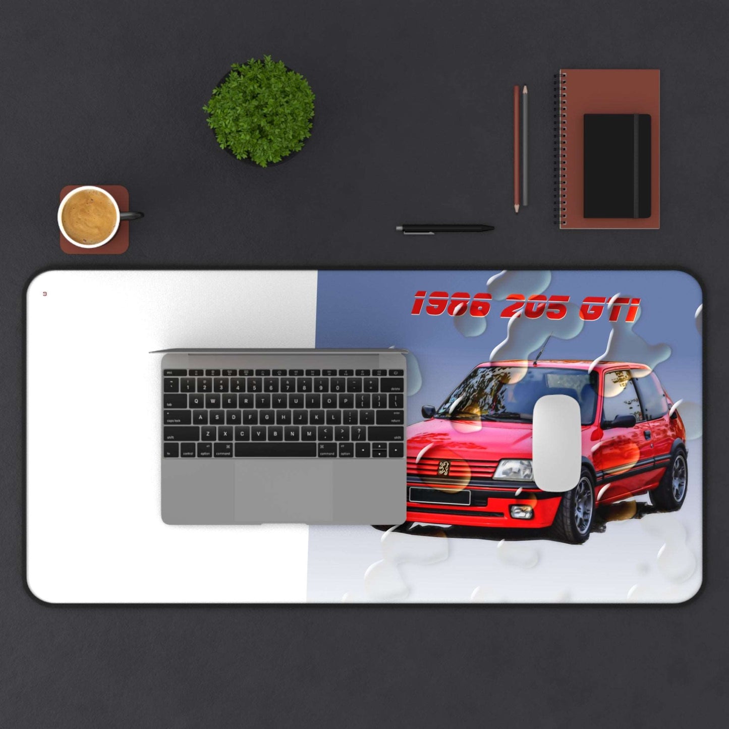  Just Being You, Your Way!-Desk mat | 205 1.9 GTi. Give your auto shop, home office or cave some automotive flair or personalize it with an artist's impression of your own beast for something truly unique.-Desk Mats - 205 GTi P0P1P2P3