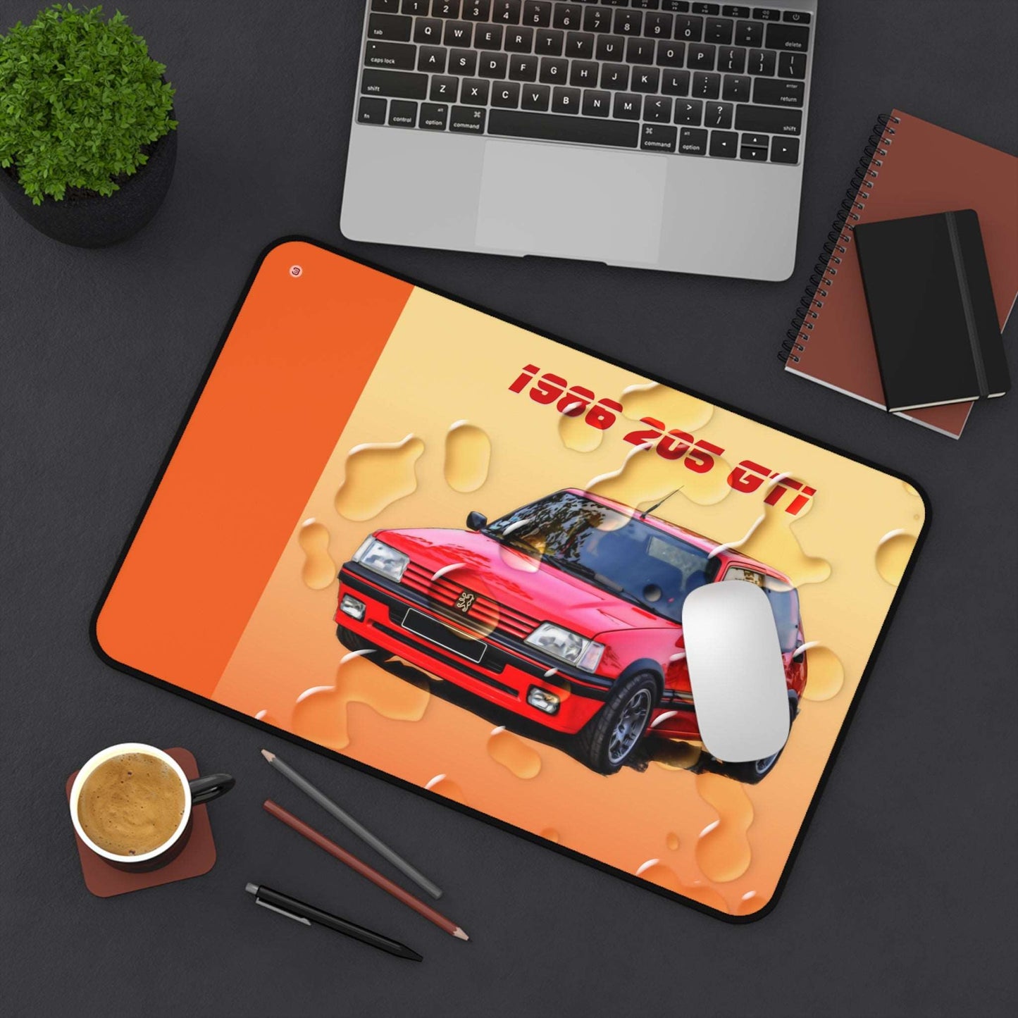  Just Being You, Your Way!-Desk mat | 205 1.9 GTi. Give your auto shop, home office or cave some automotive flair or personalize it with an artist's impression of your own beast for something truly unique.-Desk Mats - 205 GTi P0P1P2P3