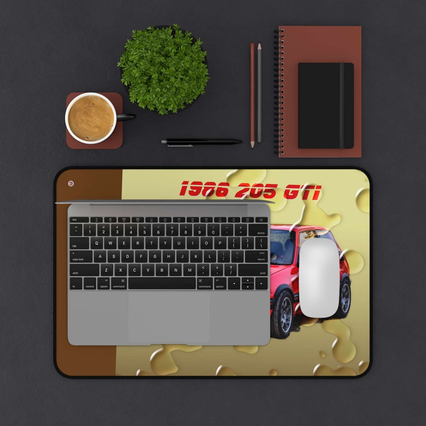  Just Being You, Your Way!-Desk mat | 205 1.9 GTi. Give your auto shop, home office or cave some automotive flair or personalize it with an artist's impression of your own beast for something truly unique.-Desk Mats - 205 GTi P0P1P2P3