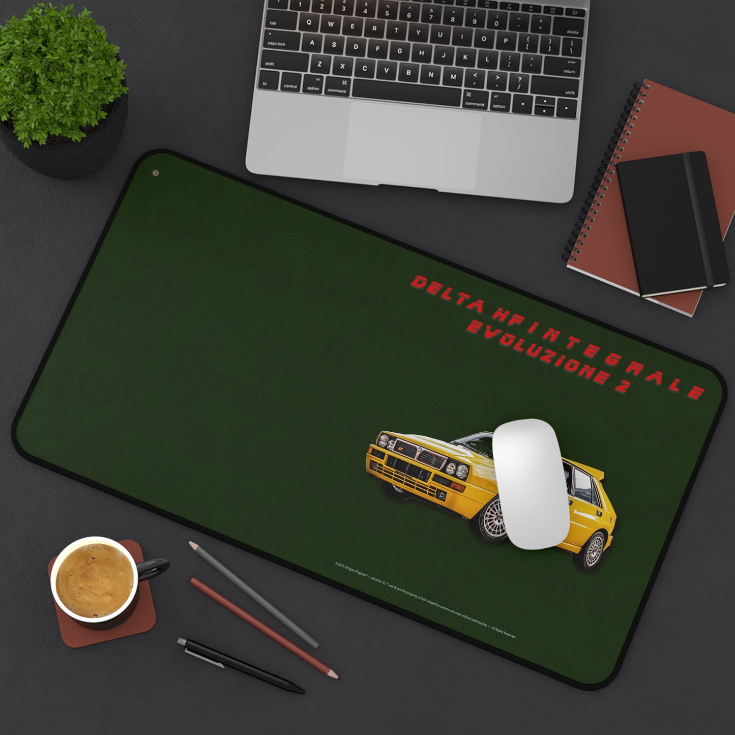  Just Being You, Your Way!-Desk mat | Delta HF Integrale Evo 2. Give your auto shop, home office or cave some automotive flair or personalize it with an artist's impression of your own beast for something truly unique.-Desk Mats - DELTA HF INTEGRALE EVO 2 P0P1P2P3