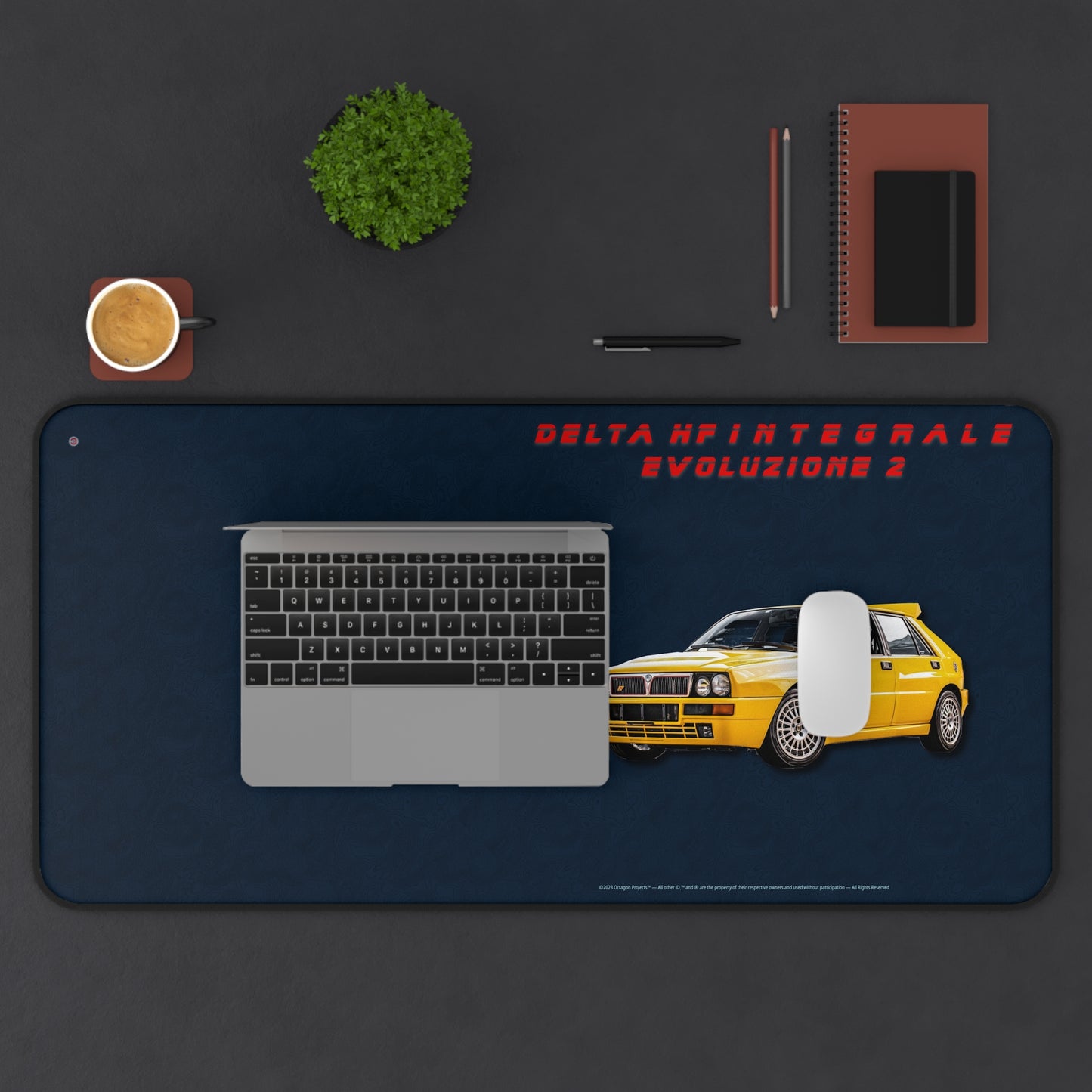  Just Being You, Your Way!-Desk mat | Delta HF Integrale Evo 2. Give your auto shop, home office or cave some automotive flair or personalize it with an artist's impression of your own beast for something truly unique.-Desk Mats - DELTA HF INTEGRALE EVO 2 P0P1P2P3