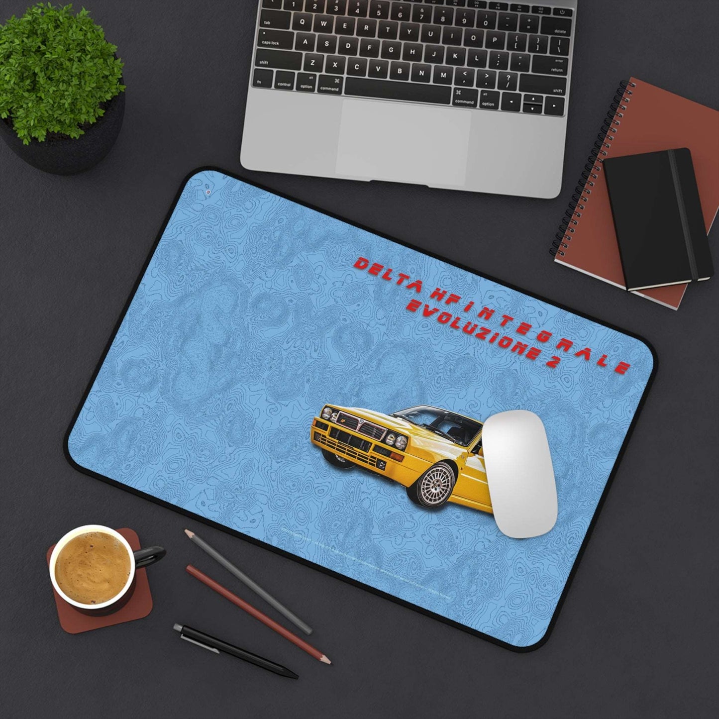  Just Being You, Your Way!-Desk mat | Delta HF Integrale Evo 2. Give your auto shop, home office or cave some automotive flair or personalize it with an artist's impression of your own beast for something truly unique.-Desk Mats - DELTA HF INTEGRALE EVO 2 P0P1P2P3