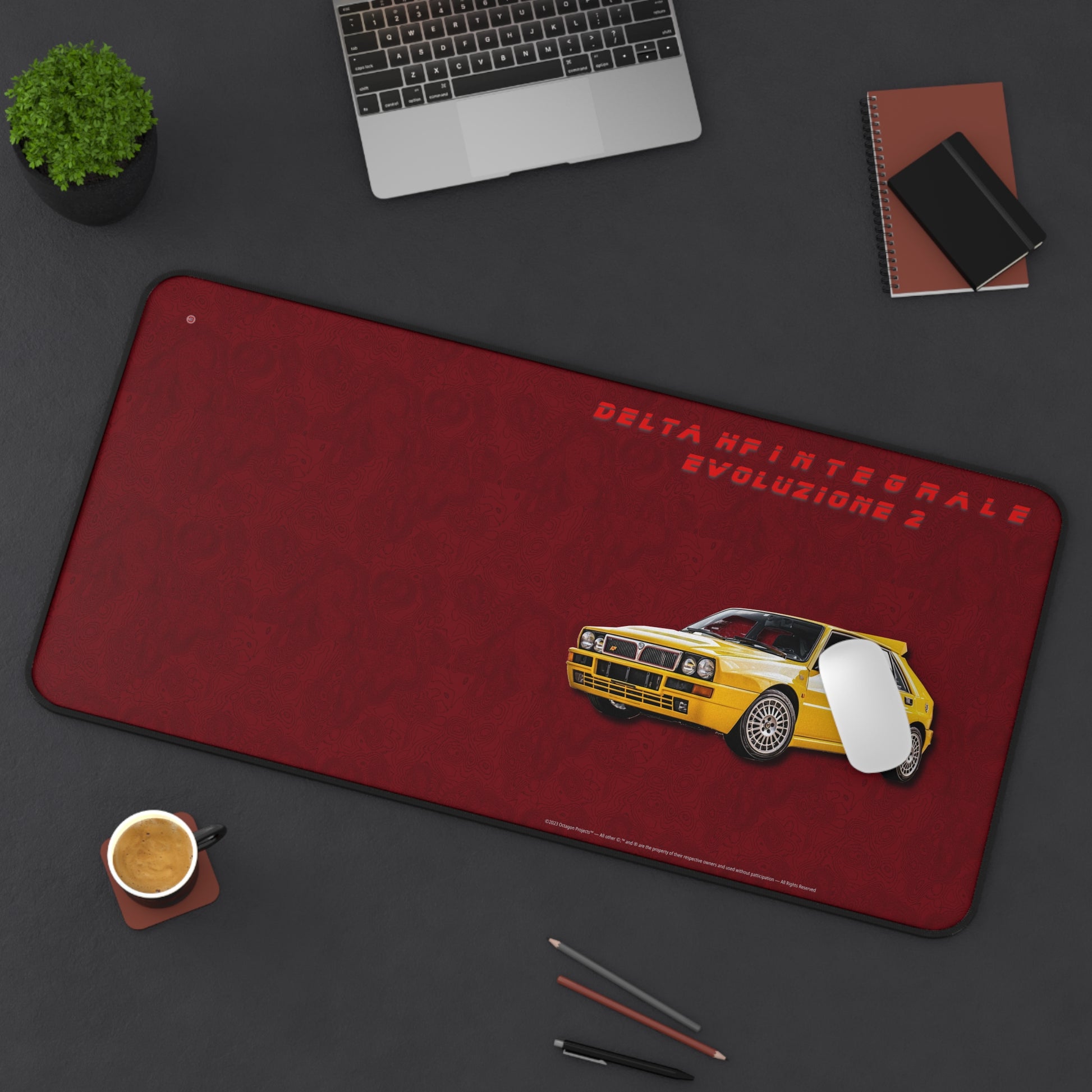  Just Being You, Your Way!-Desk mat | Delta HF Integrale Evo 2. Give your auto shop, home office or cave some automotive flair or personalize it with an artist's impression of your own beast for something truly unique.-Desk Mats - DELTA HF INTEGRALE EVO 2 P0P1P2P3