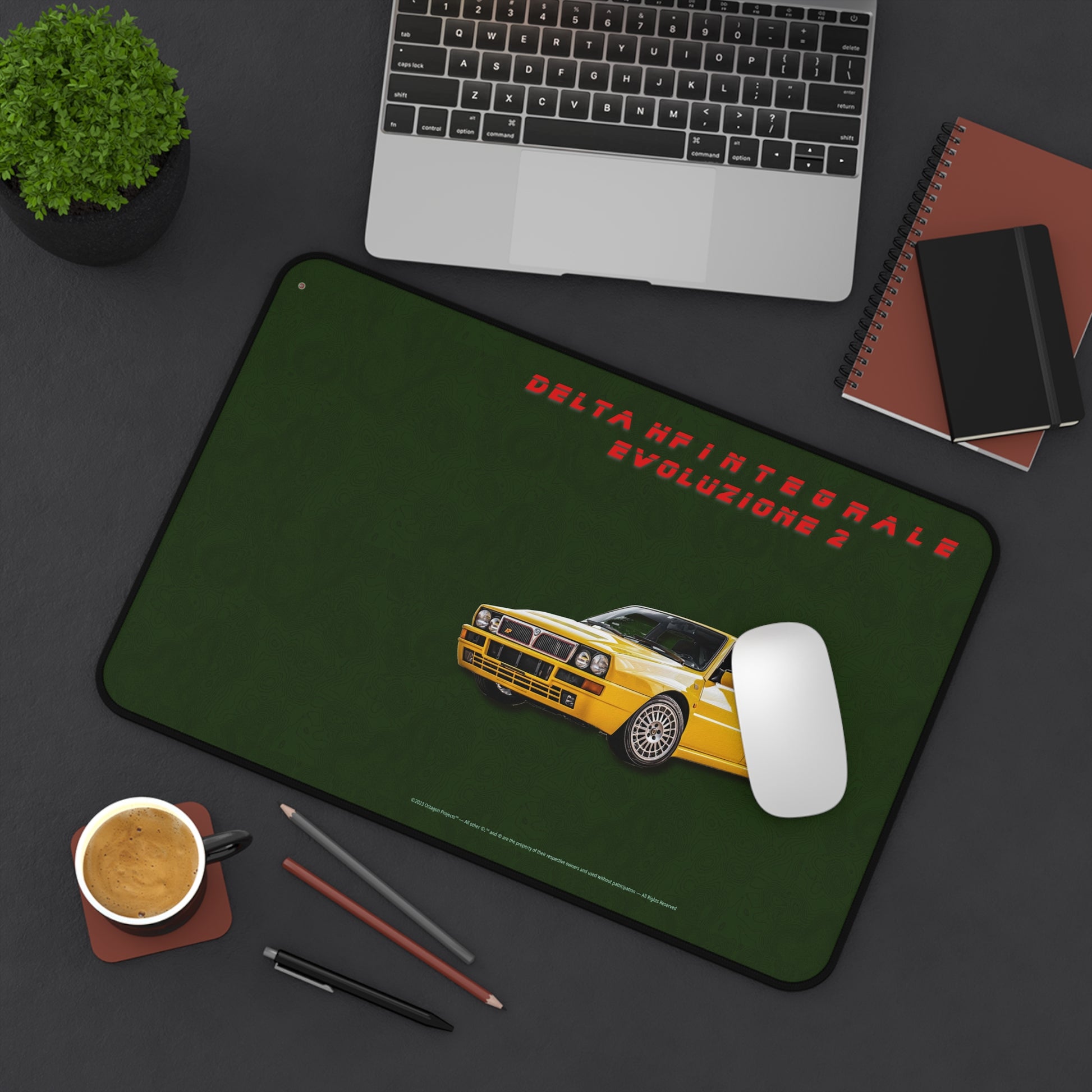  Just Being You, Your Way!-Desk mat | Delta HF Integrale Evo 2. Give your auto shop, home office or cave some automotive flair or personalize it with an artist's impression of your own beast for something truly unique.-Desk Mats - DELTA HF INTEGRALE EVO 2 P0P1P2P3