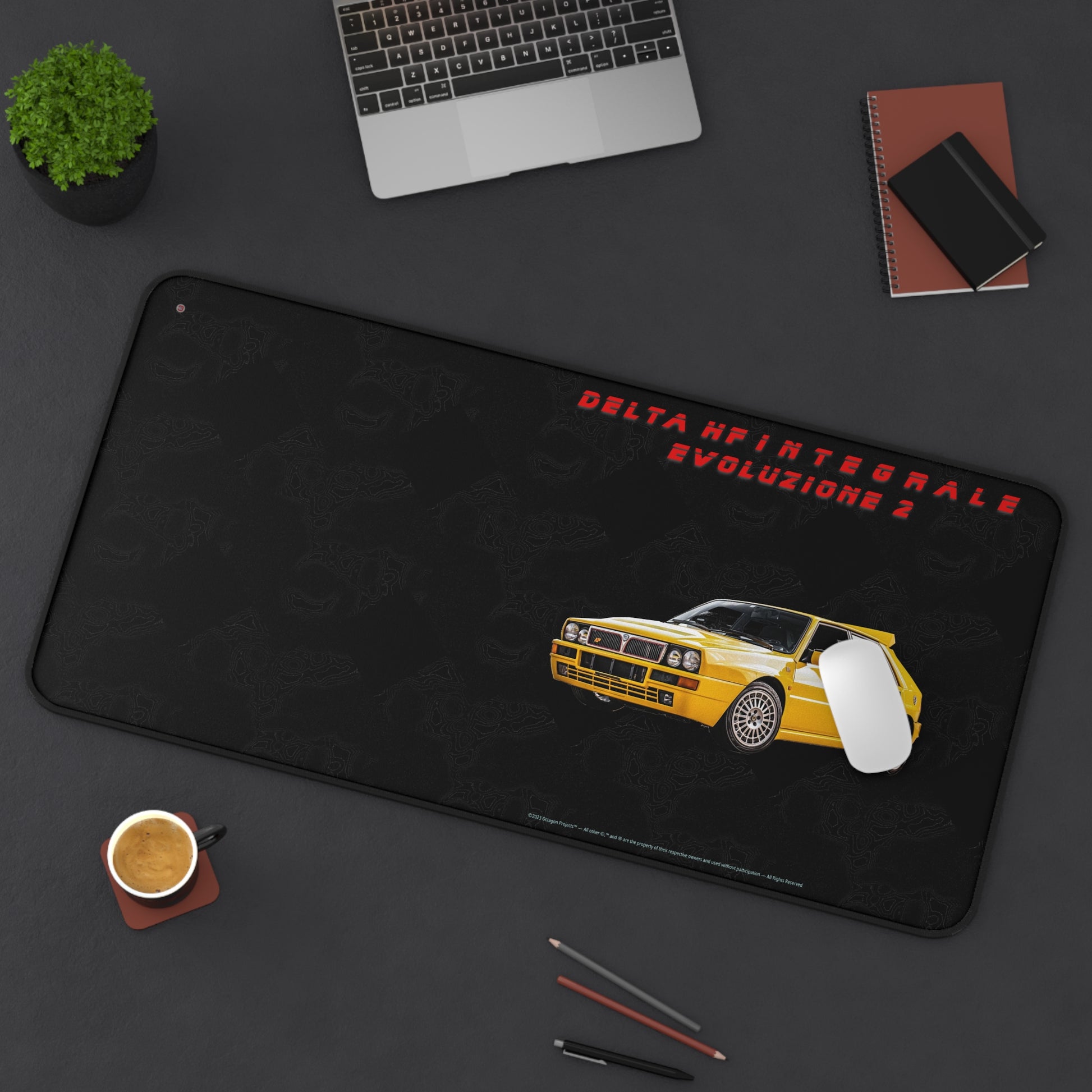  Just Being You, Your Way!-Desk mat | Delta HF Integrale Evo 2. Give your auto shop, home office or cave some automotive flair or personalize it with an artist's impression of your own beast for something truly unique.-Desk Mats - DELTA HF INTEGRALE EVO 2 P0P1P2P3