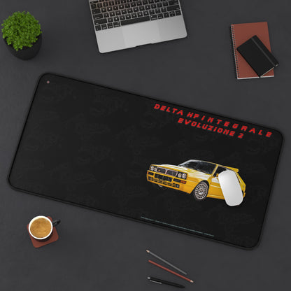  Just Being You, Your Way!-Desk mat | Delta HF Integrale Evo 2. Give your auto shop, home office or cave some automotive flair or personalize it with an artist's impression of your own beast for something truly unique.-Desk Mats - DELTA HF INTEGRALE EVO 2 P0P1P2P3