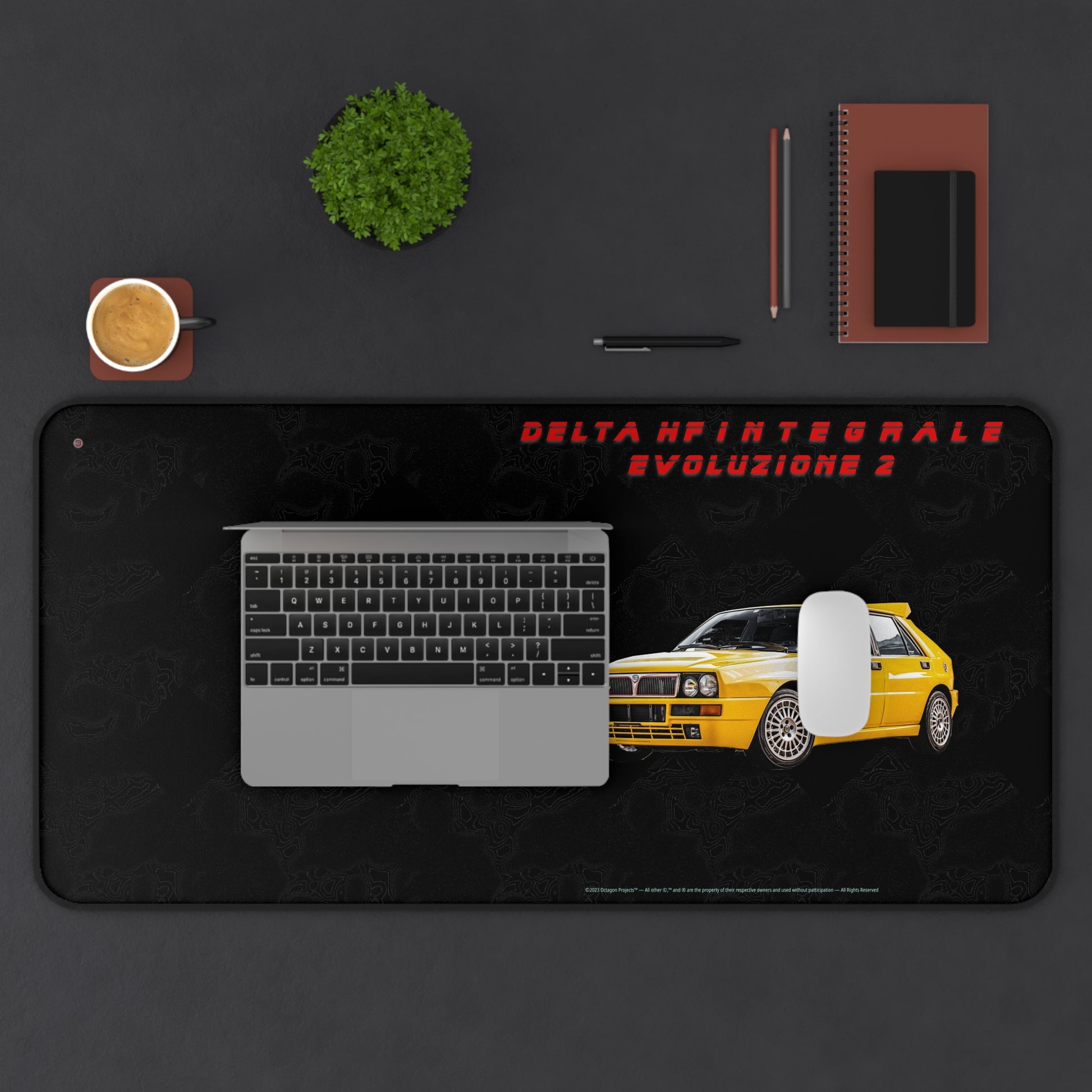  Just Being You, Your Way!-Desk mat | Delta HF Integrale Evo 2. Give your auto shop, home office or cave some automotive flair or personalize it with an artist's impression of your own beast for something truly unique.-Desk Mats - DELTA HF INTEGRALE EVO 2 P0P1P2P3